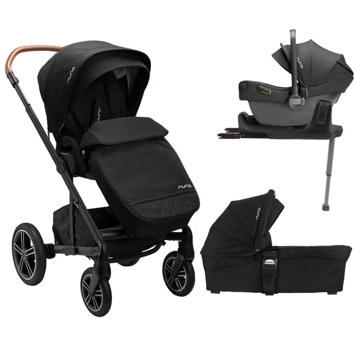 Nuna Mixx Next Piece Pushchair Bundle Caviar Everything Baby