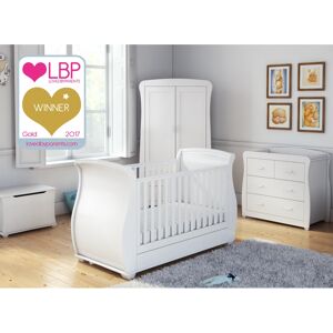 Babymore 5 Piece Bel Room Set with Mattress-White