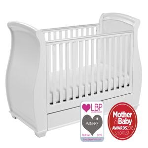 Babymore Bel Sleigh DROPSIDE Convertible Cot Bed-White