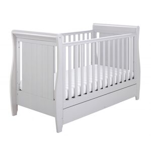 Babymore Stella Sleigh DROPSIDE Convertible Cot Bed-Grey