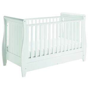 Babymore Stella Sleigh DROPSIDE Convertible Cot Bed-White