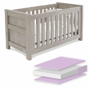 BabyStyle Bordeaux Cot Bed-Ash + Free Foam Mattress!