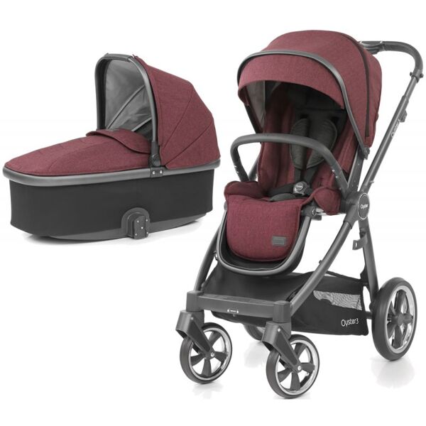 BabyStyle Oyster 3 City Grey Finish 2in1 Pram System-Berry