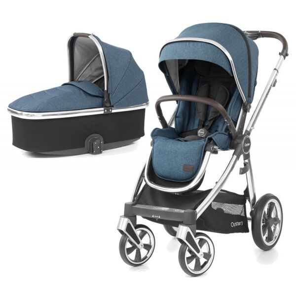 BabyStyle Oyster 3 Mirror Finish 2in1 Pram System-Regatta
