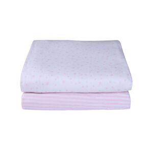 Clair De Lune 2 Pack Cotton Fitted Moses Sheets-Pink