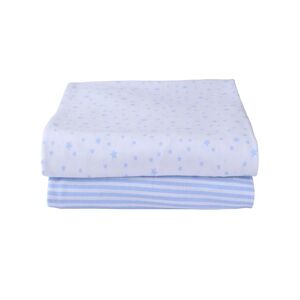 Clair De Lune 2 Pack Cotton Fitted Pram/Crib Sheets-Blue