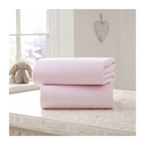 Clair De Lune 2 Pack Cotton Fitted Pram/Crib Sheets- Pink