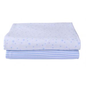 Clair De Lune 2 Pack Fitted Cot Bed Sheets-Blue