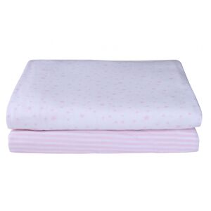 Clair De Lune 2 Pack Fitted Cot Bed Sheets-Pink