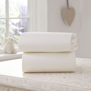 Clair De Lune 2 Pack Fitted Cotton Moses Basket Sheets-Cream