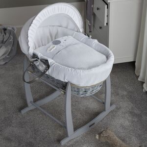 Clair De Lune Over The Moon Wicker Moses Basket-Grey