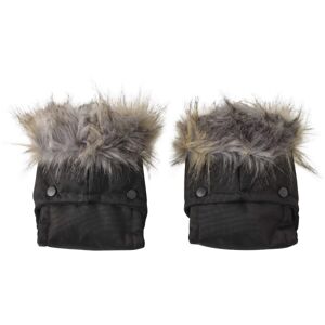 Clair De Lune Universal Pushchair/Pram Faux Fur Mittens- Grey/Br
