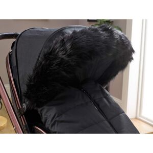 Clair De Lune Universal Pushchair/Stroller Faux Fur Hood- Black