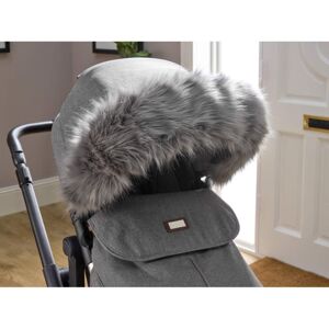 Clair De Lune Universal Pushchair/Stroller Faux Fur Hood- Grey