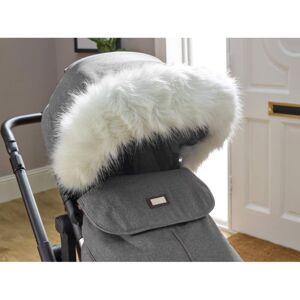 Clair De Lune Universal Pushchair/Stroller Faux Fur Hood- White