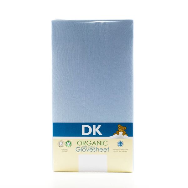 DK Glove ORGANIC Fitted Cotton Sheet for Cot 120x60-Blue