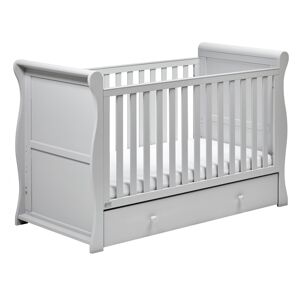 East Coast Nebraska Sleigh Cot Bed With Drawer-Grey