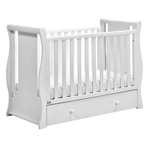 East Coast Nebraska Sleigh With Drawer Cot2bed-White