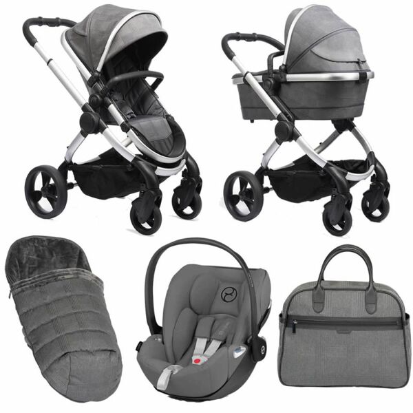 iCandy Peach Satin 6 Piece Bundle-Dark Grey Check