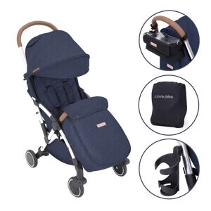 Ickle Bubba Globe Prime Silver Chassis Pushchair-Denim Blue