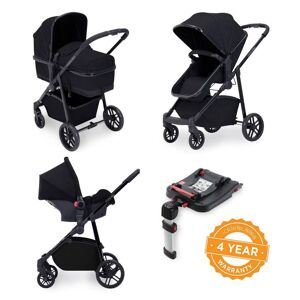 Ickle Bubba Moon 3-In-One Travel System With Isofix Base-Black