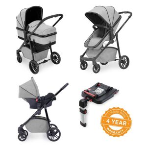 Ickle Bubba Moon 3-In-One Travel System With Isofix Base-Silver