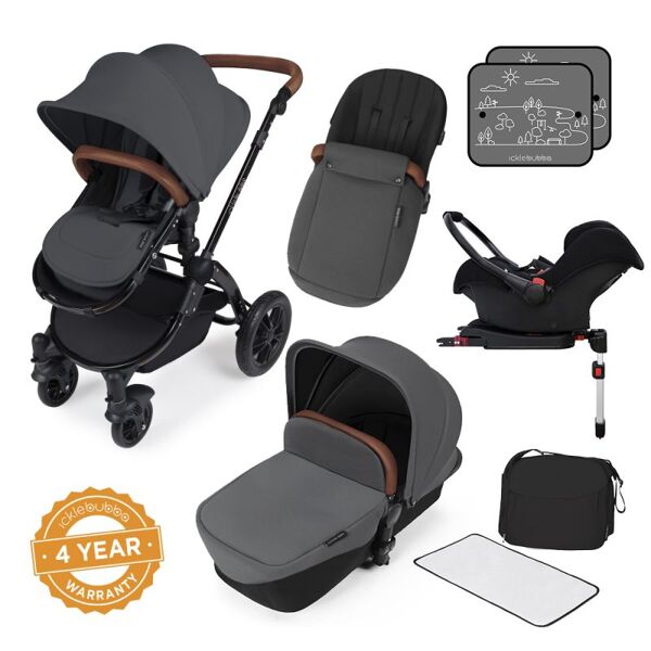 Ickle Bubba Stomp V3 Black Frame Travel System With Galaxy Carse