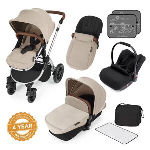 Ickle Bubba Stomp V3 Silver Frame All-in-one Travel System-Sand