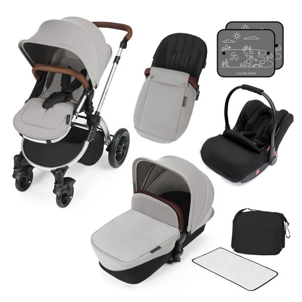Ickle Bubba Stomp V3 Silver Frame All-in-one Travel System-Silve