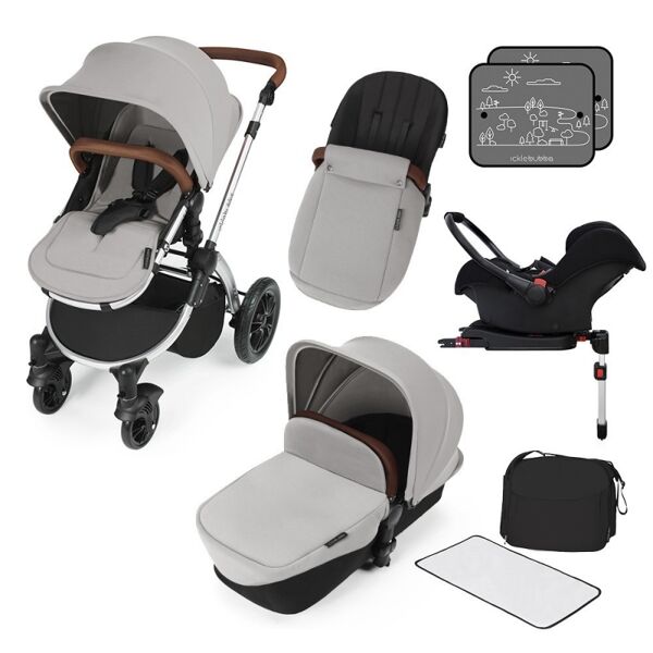 Ickle Bubba Stomp V3 Silver Frame Travel System With Galaxy Cars