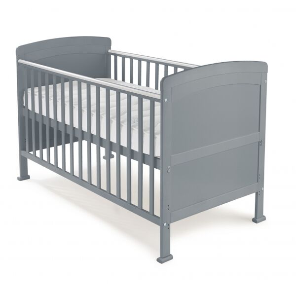 Kiddies Kingdom Penelope Cot Bed-Grey Including Foam Mattress Wo