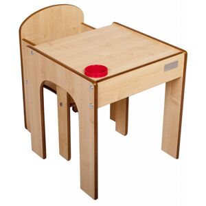 Little Helper FunStation Toddler Table and Chair Set-Maple