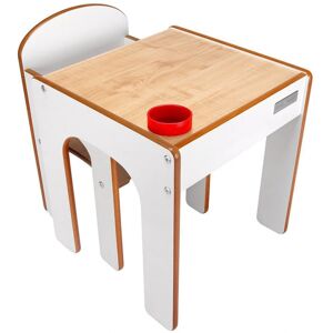 Little Helper FunStation Toddler Table and Chair Set-Maple/White