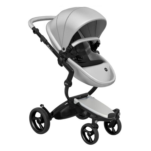 Mima Xari Single Pushchair with Black Chassis-Argento/Pure Black