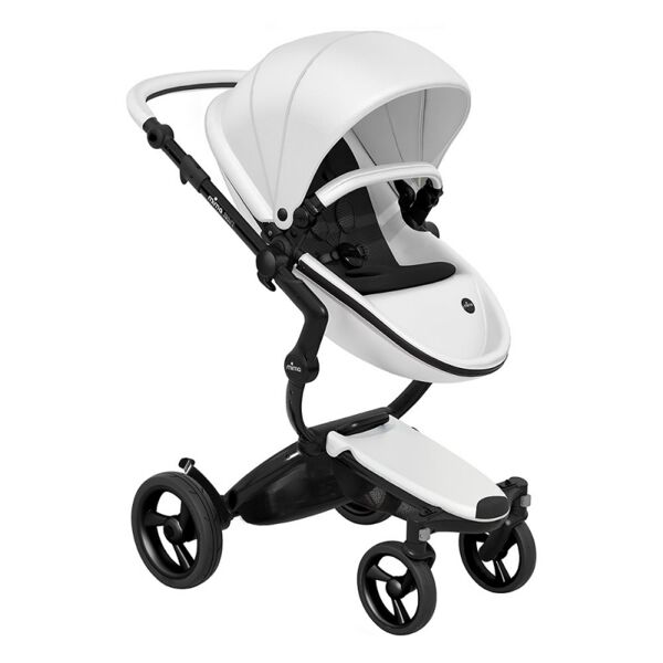 Mima Xari Single Pushchair with Black Chassis-Snow White/Pure Bl