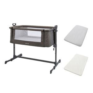 MiniUno Sleeptite Co-Sleeper Crib-Grey + FREE Mattress & Fitted