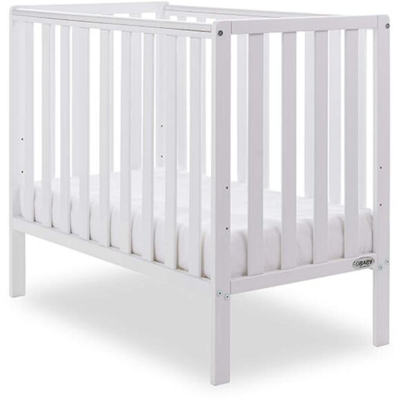 Obaby Bantam Space Saver Cot + Foam Mattress-White
