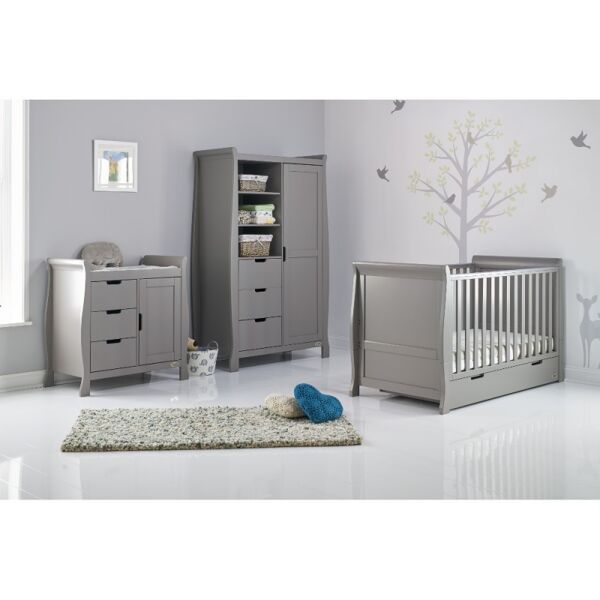 Obaby Stamford Classic Sleigh 3 Piece Furniture Roomset-Taupe Gr