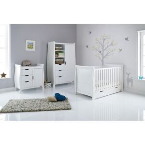 Obaby Stamford Classic Sleigh 3 Piece Furniture Roomset-White