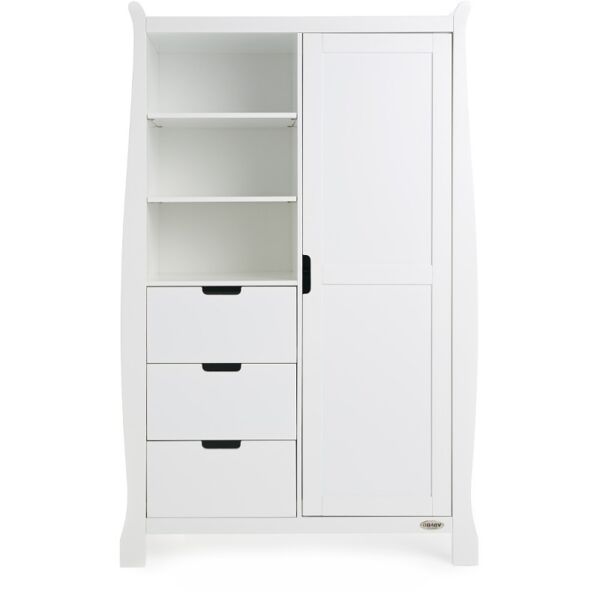 Obaby Stamford Sleigh Double Wardrobe-White