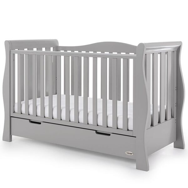 Obaby Stamford Luxe Sleigh Cot Bed Including Underbed Drawer-War
