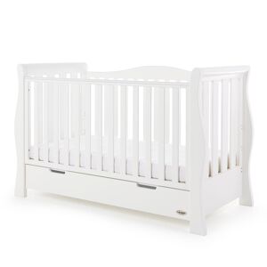 Obaby Stamford Luxe Sleigh Cot Bed Including Underbed Drawer-Whi