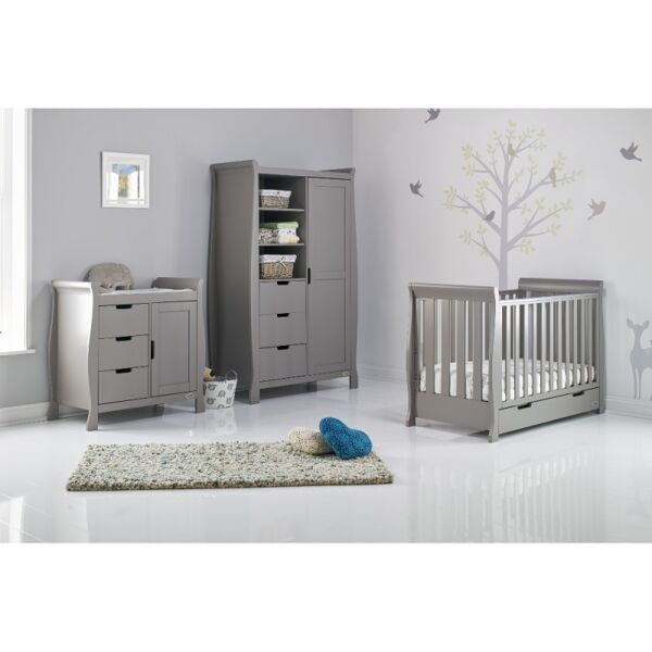 Obaby Stamford Mini Sleigh 3 Piece Furniture Roomset-Taupe Grey