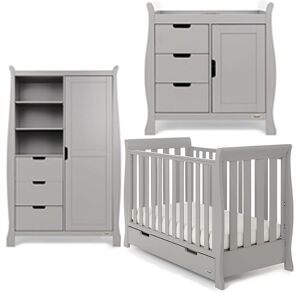 Obaby Stamford Mini Sleigh 3 Piece Furniture Roomset-Warm Grey