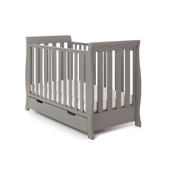 Obaby Stamford Mini Sleigh Cot Bed Including Underbed Drawer-Tau