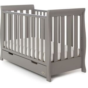Obaby Stamford Mini Sleigh Cot Bed Including Underbed Drawer-Tau