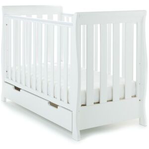 Obaby Stamford Mini Sleigh Cot Bed Including Underbed Drawer-Whi