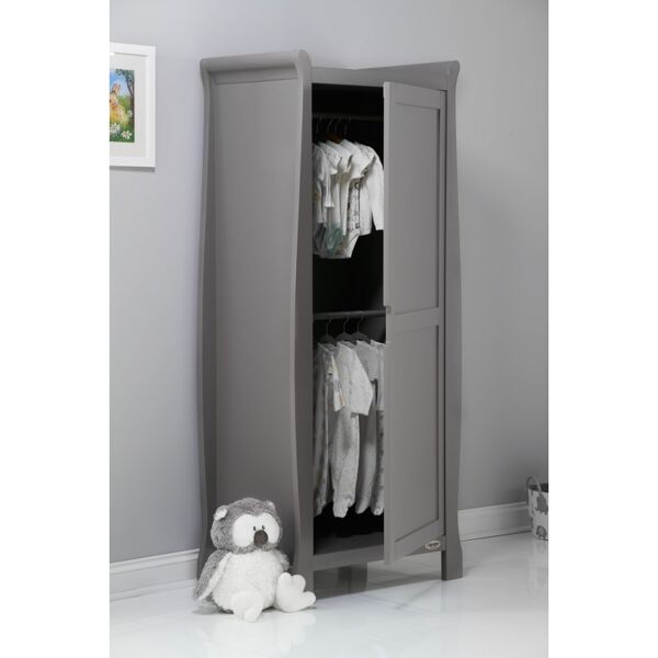 Obaby Stamford Sleigh Single Wardrobe-Taupe Grey (New)