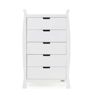 Obaby Stamford Sleigh Tall Chest Of Drawers-White