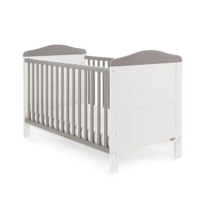 Obaby Whitby Cot Bed-White with Taupe Grey